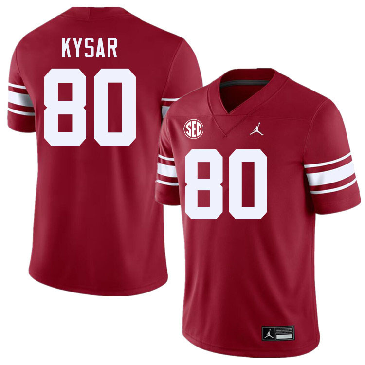 Men #80 Bergin Kysar Oklahoma Sooners 2024 SEC Conference College Football Jerseys-Throwback